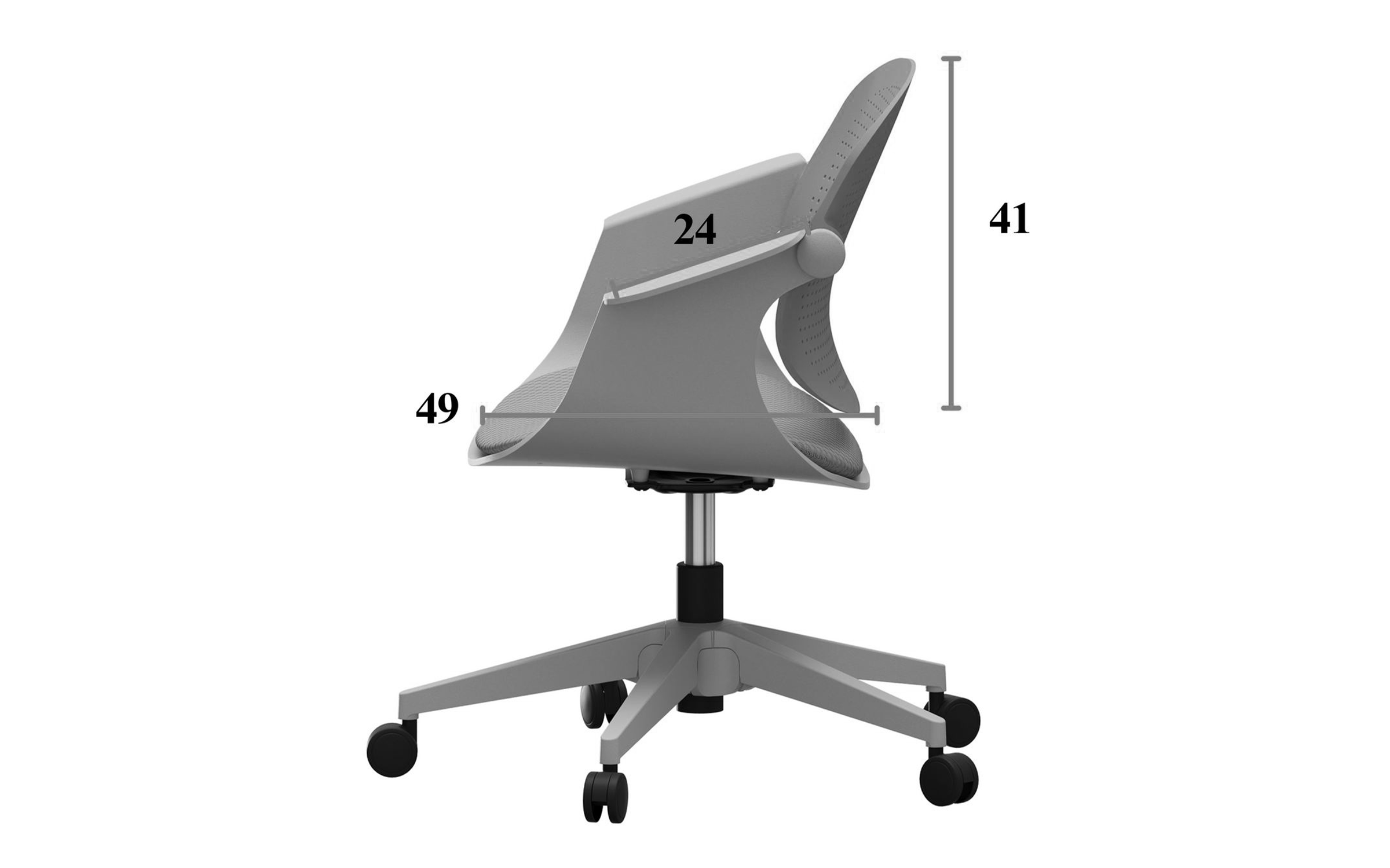 Scaun de birou Silio, gri deschis + roz  3